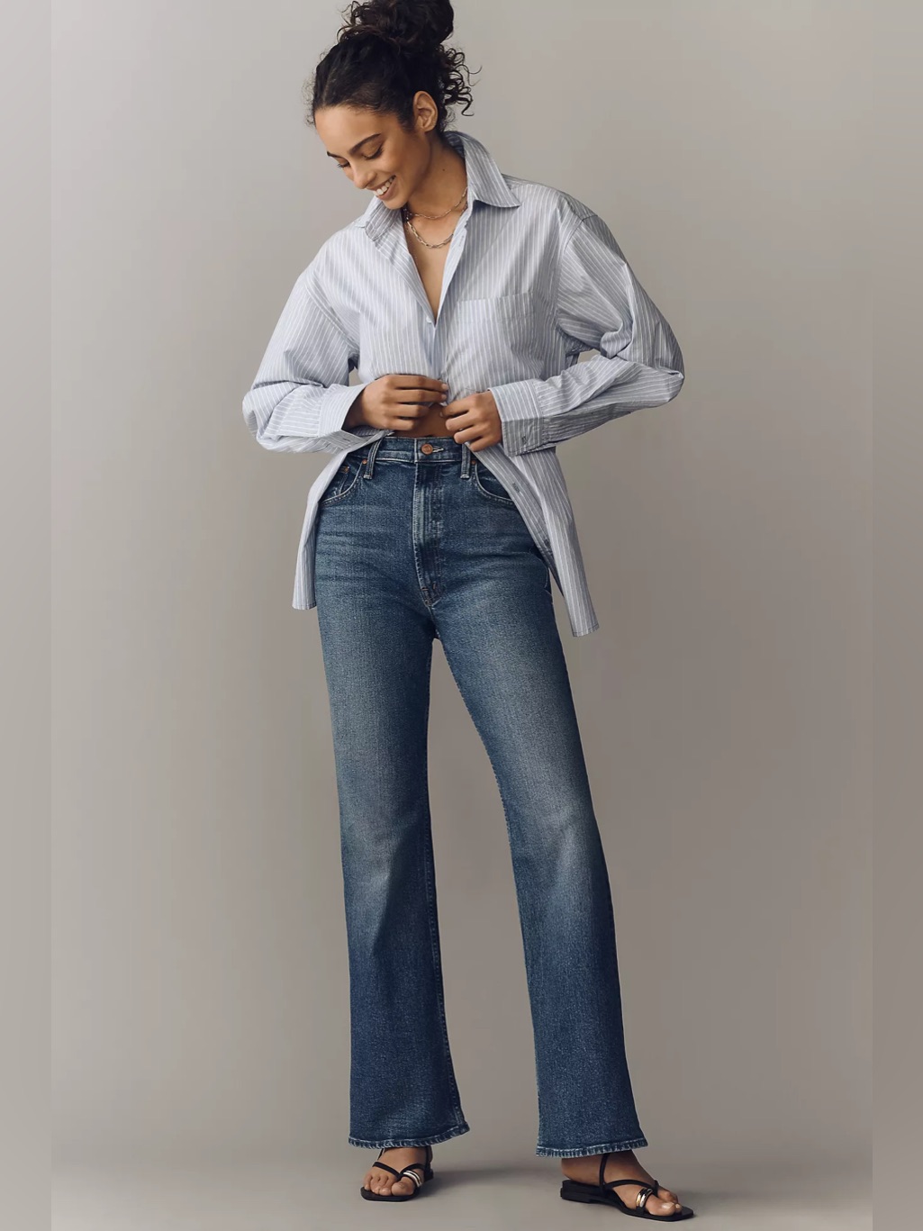 Mother Bookie Sneak High-Rise Bootleg Jeans In Knick Knack Paddy Whack Nwt